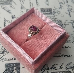 Vintage Sterling Silver Ruby Ring sz 7